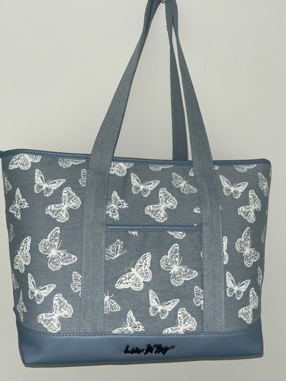 Blue Butterfly Print Tote Bag by Lilly Pulitzer